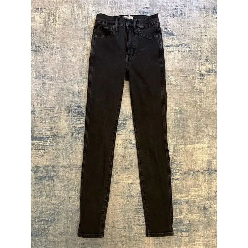 Madewell Faded Black Wash 10" High Rise Skinny Jeans Women's 24"